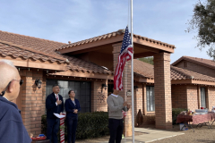 Flag is lowered to half staff in honor of deceased veterans